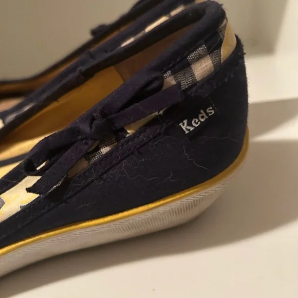 Keds Women's Navy Checkered Flats Size 9 - Picture 2 of 8